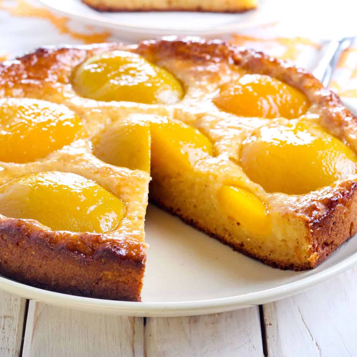 Peach upside down cake, made after reading these summer cake ideas