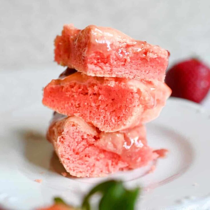 Pink strawberry brownies