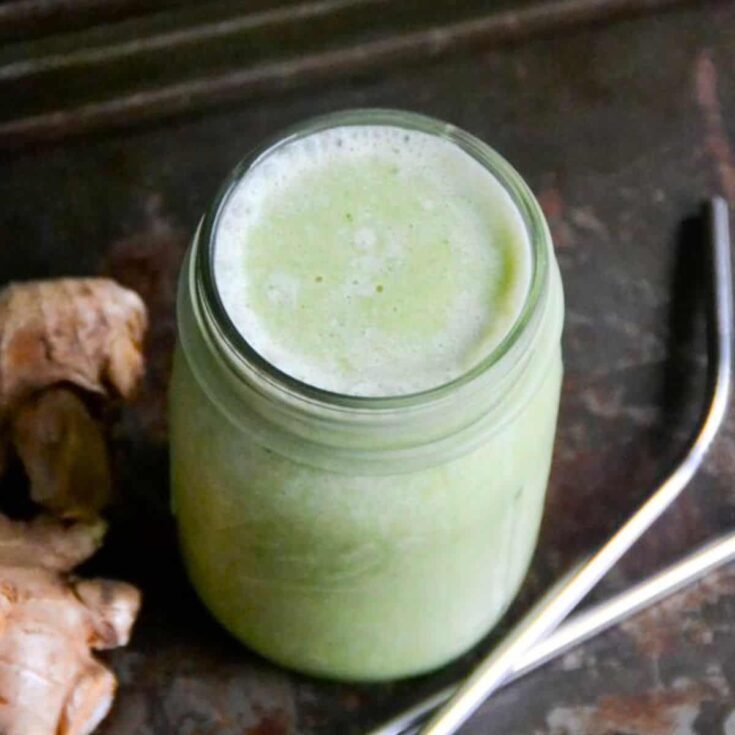 Ginger banana and kale spring cleaner smoothie