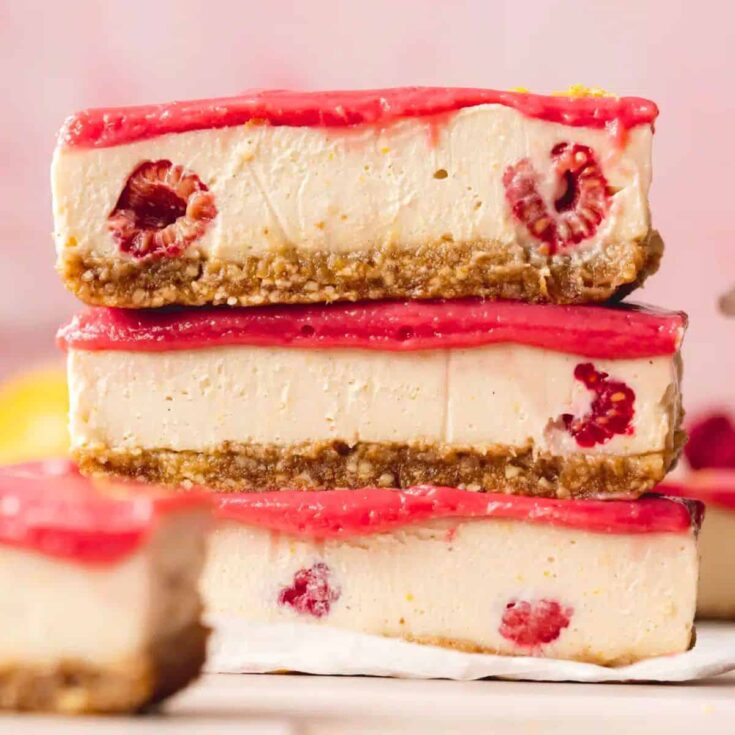Lemon raspberry cheesecake bars