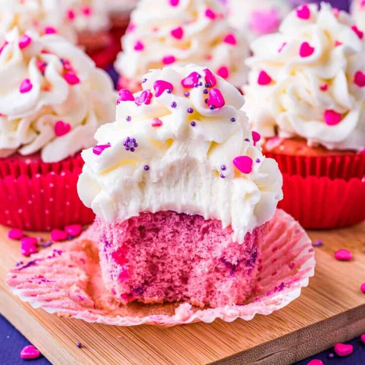 Pink velvet cupcakes