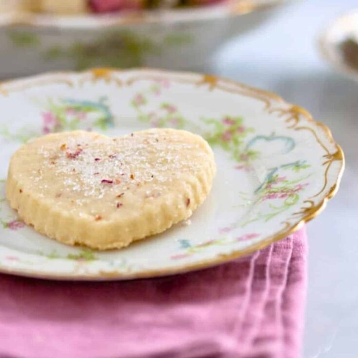 Rose scented shortbread cookies