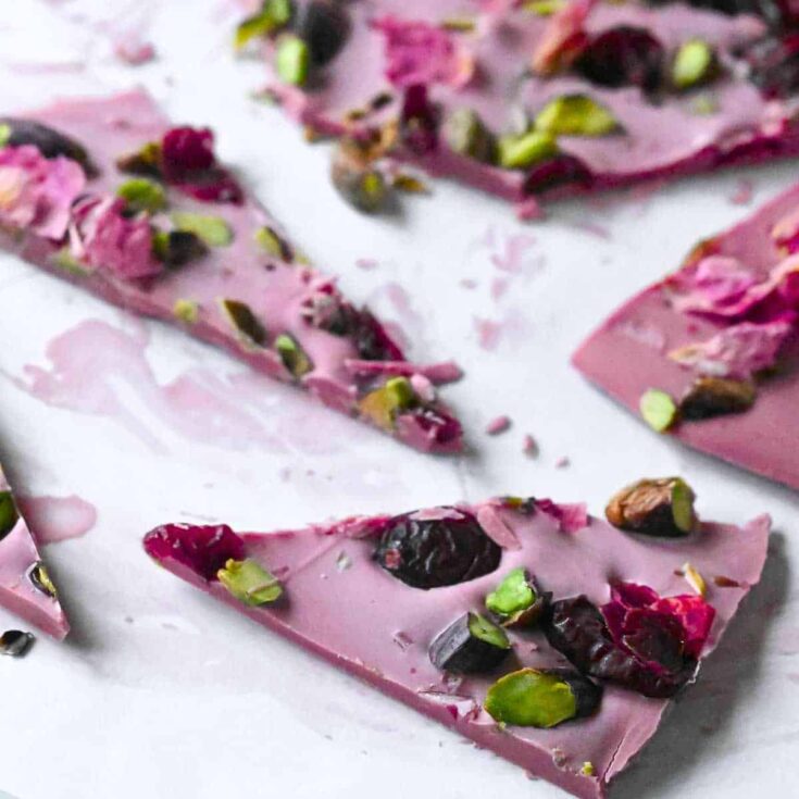 Ruby chocolate bark