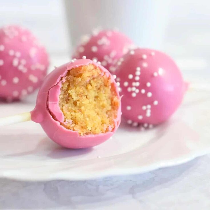 Starbucks copycat pink vanilla cake pops