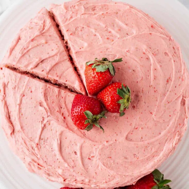 Strawberry cake, made after reading these pink party food ideas
