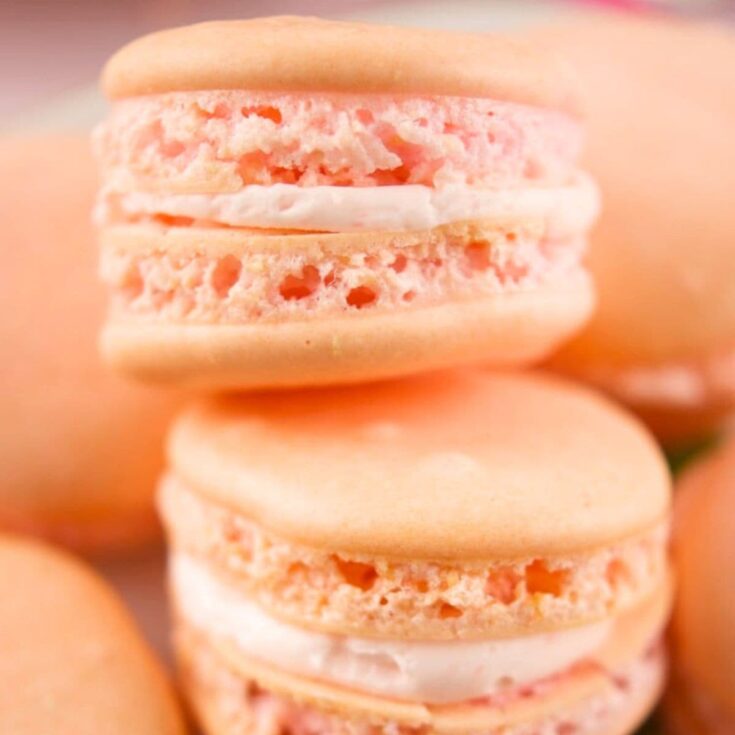 Strawberry macarons cookies