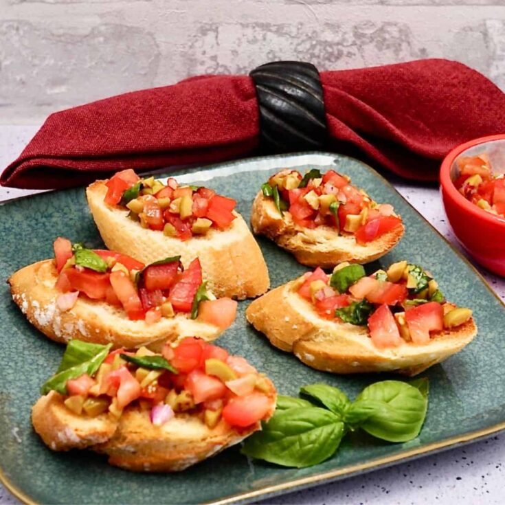 Tomato and olive bruschetta