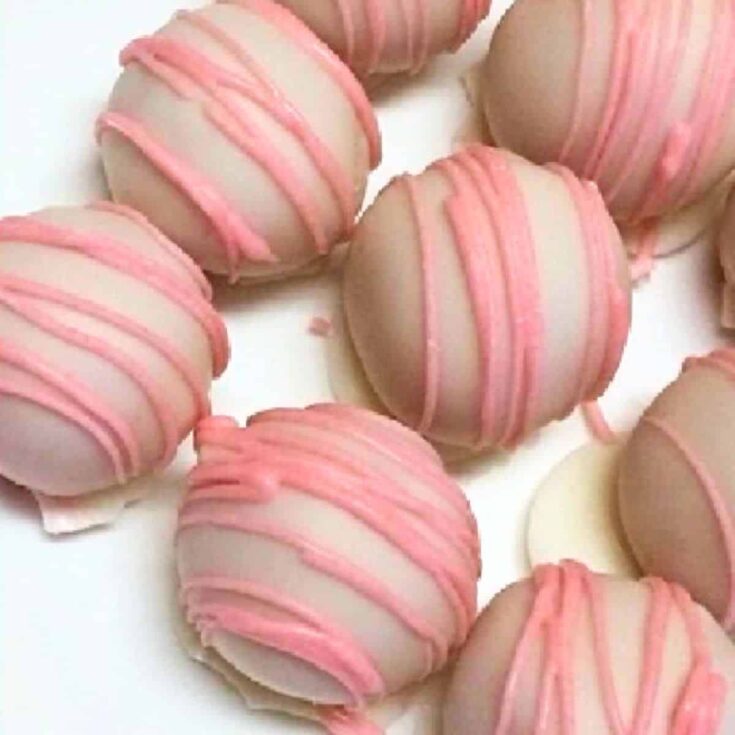 White chocolate strawberry truffles
