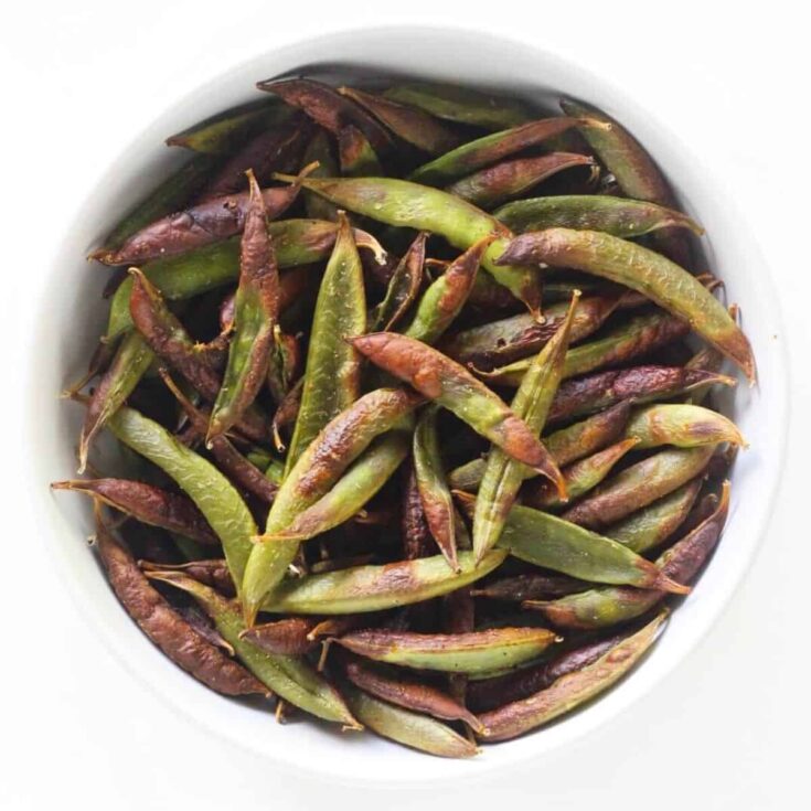 Air fryer sugar snap peas green appetizer