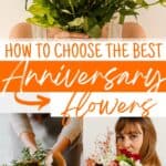 A collage of anniversary flowers