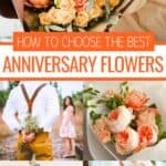 A collage of anniversary flowers