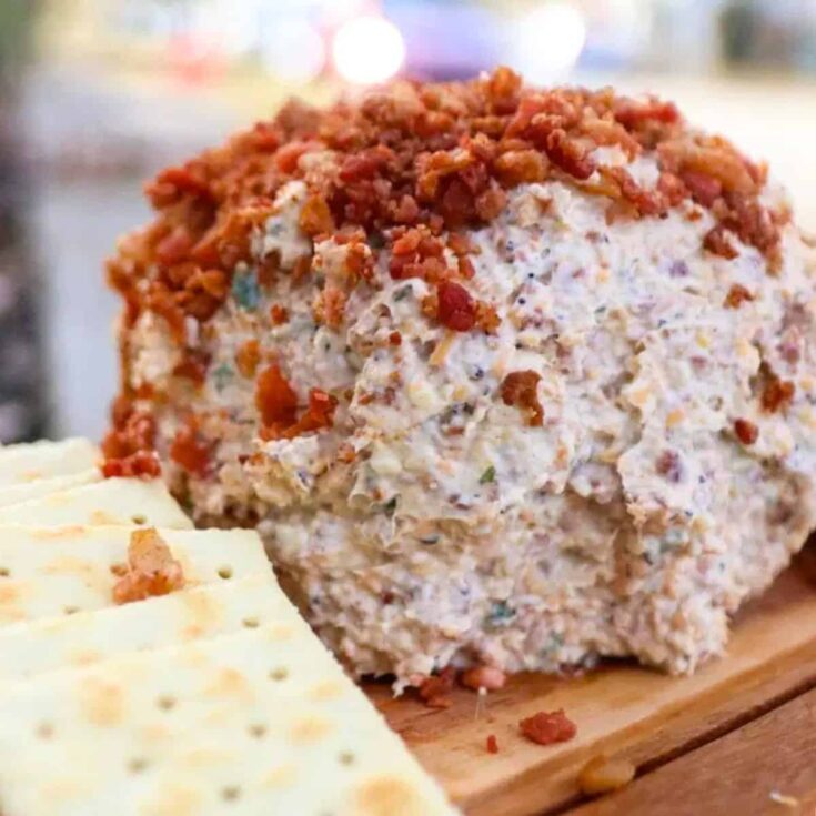 Bacon ranch cheese ball with biscuits