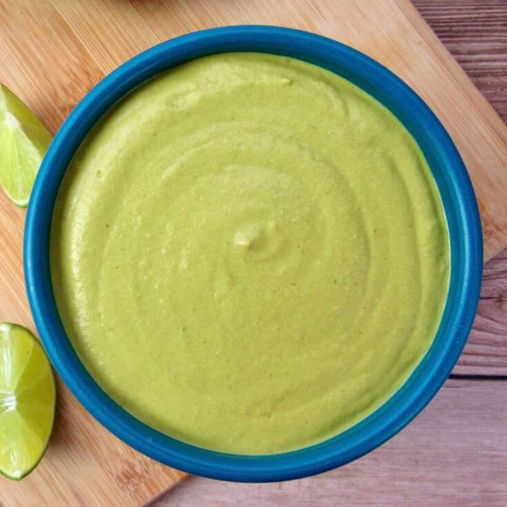 Roasted poblano sauce in a bowl
