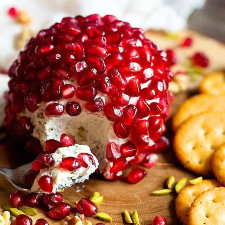 Walnut pomegranate cheese ball