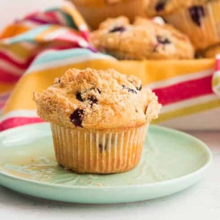 Blueberry almond streusel muffin