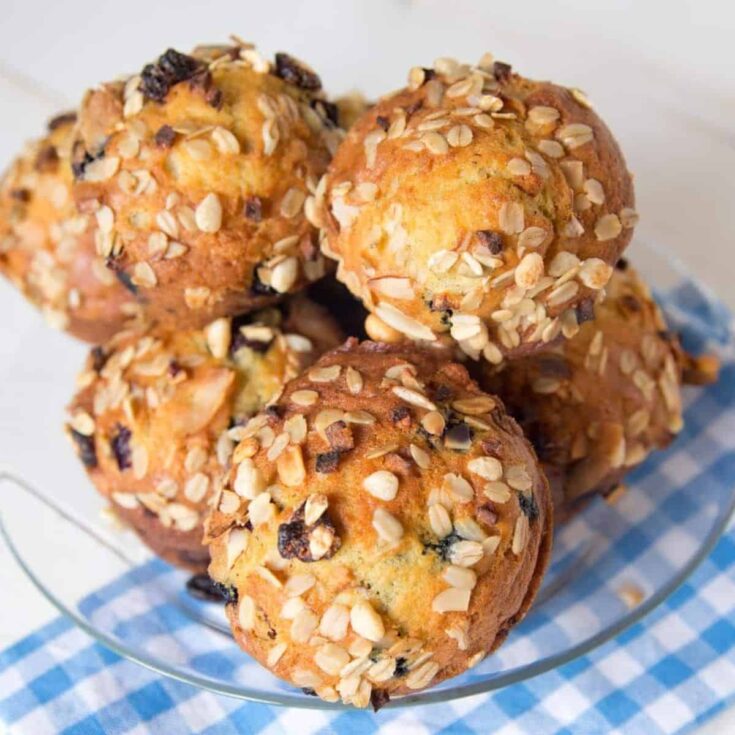 Blueberry muesli muffins made after reading these blueberry muffin recipes