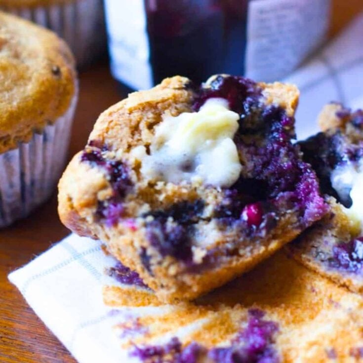 Healthy and nutritious banana blueberry muffins