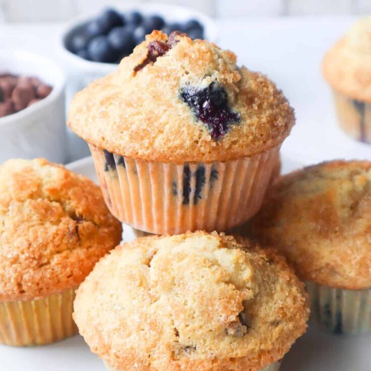 Moist blueberry chocolate chip muffins