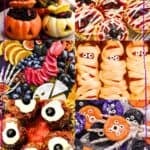 A collage of Halloween food, with the text overlay 100+ Halloween food ideas