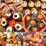 A collage of Halloween food, with the text overlay 100+ Frighteningly fun Halloween food ideas