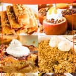A collage of Apple desserts, with the text overlay, 25 Apple desserts perfect for Fall