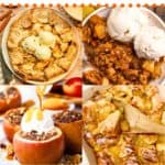 A collage of Apple desserts, with the text overlay, Fall favorites: 25 Apple desserts