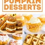 A collage of pumpkin desserts, with the text overlay 25 must-try pumpkin desserts