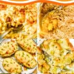 A collage of side dishes, with the text overlay Thanksgiving side dishes for a memorable feast