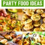 A collage of Football party food, with the text overlay Football party food ideas
