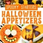 A collage of Halloween appetizers