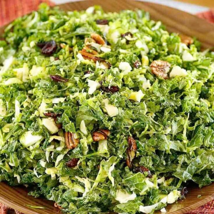 Kale and Brussel sprout salad side, made after reading these Fall dinner party