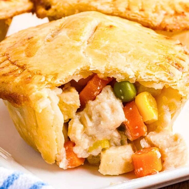 Mini chicken pot pies appetizer, made after reading these Fall dinner party recipes