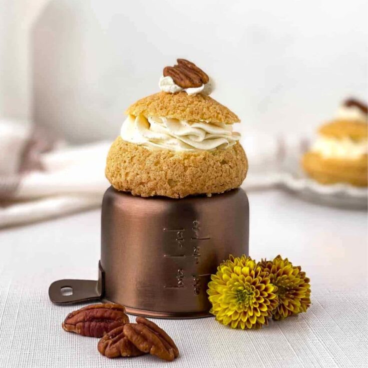 Pecan pie cream puff dessert, made after reading these Fall dinner party