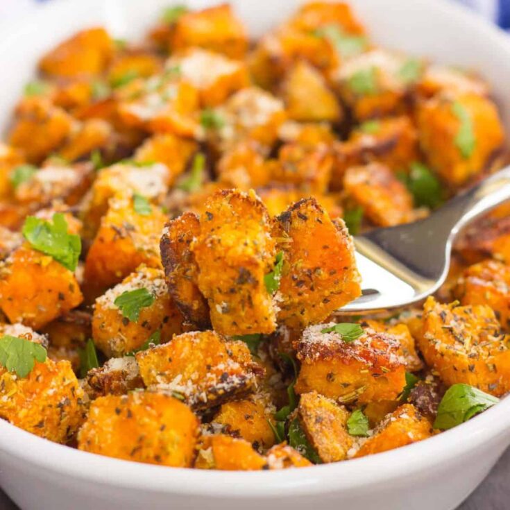 Savory sweet potatoes side, made after reading these Fall dinner party