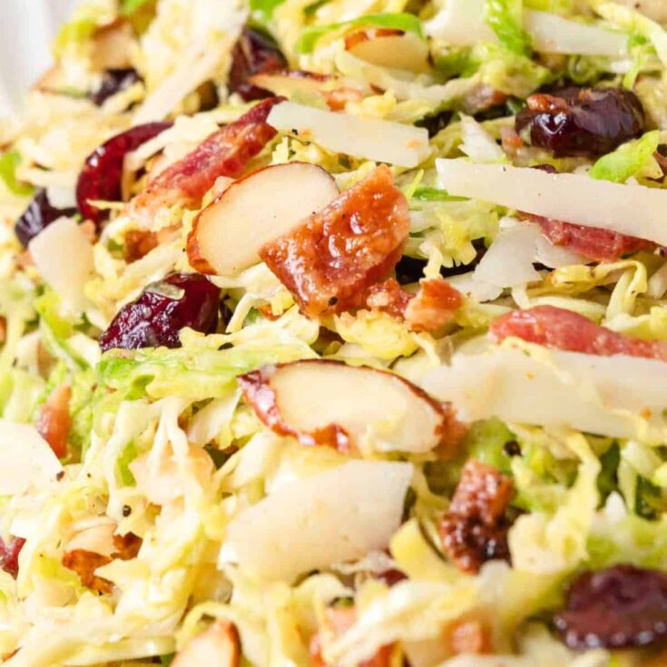 Shaved Brussels sprouts salad side, made after reading these Fall dinner party